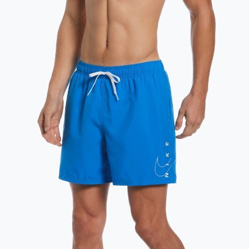 Pánské plavecké šortky Nike Swoosh Break 5" Volley modré NESSC601-458
