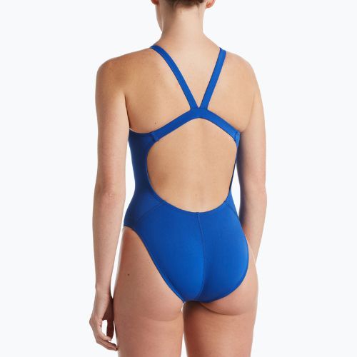 Dámské jednodílné plavky Nike Hydrastrong Solid Fastback modré NESSA001-494