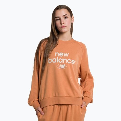 Dámská sportovní mikina New Balance Essentials Reimagined Archive French Terry Crewneck hnědá NBWT31508