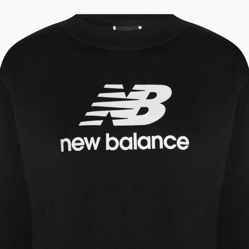 Bluza treningowa damska New Balance Essentials Stacked Logo French Terry Hoodie černá NBWT31533
