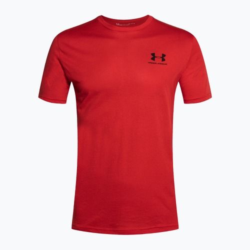 Pánské tréninkové tričko Under Armour Sportstyle Left Chest SS červené/černé