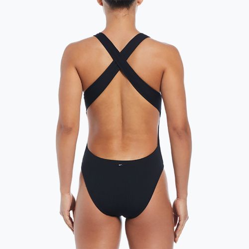 Jednodílné plavky Nike Elevated Essential Pucker Crossback black