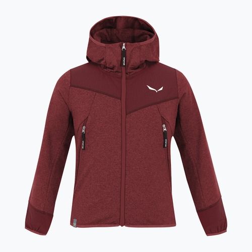 Dětská treková mikina Salewa Agner Melange PL FZ Hoody syrah