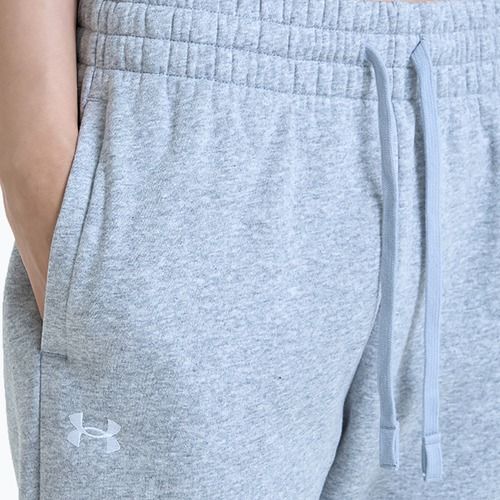 Dámské kalhoty Under Armour Rival Fleece Joggers mod gray light heather/white