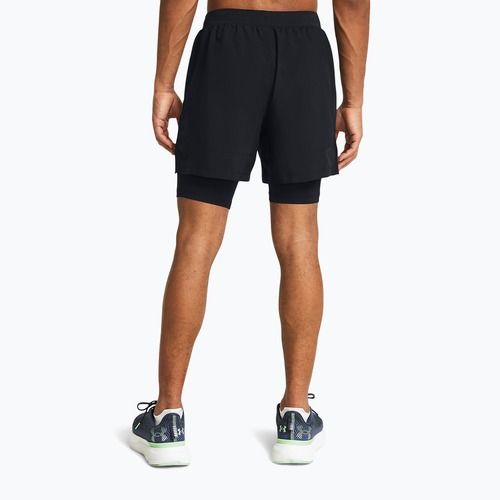 Pánské běžecké šortky Under Armour Launch 5" 2v1 black/black/reflective