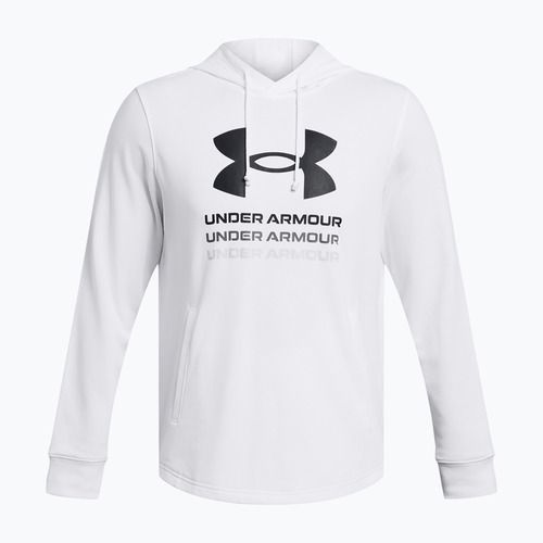 Pánská mikina Under Armour Rival Terry Graphic Hood white/black