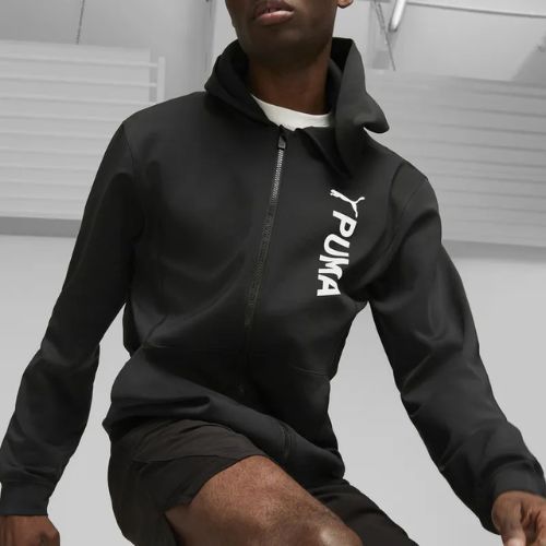 Pánská mikina PUMA Fit Double Knit FZ Hoodie puma black
