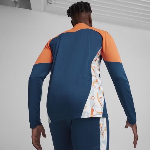 Pánská fotbalová mikina PUMA Neymar Jr Creativity 1/4 Zip Top ocean tropic/hot heat