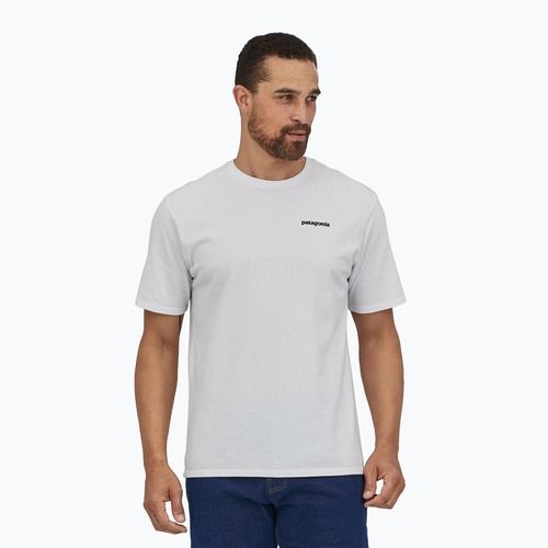 Pánské trekingové tričko Patagonia P-6 Logo Responsibili-Tee white