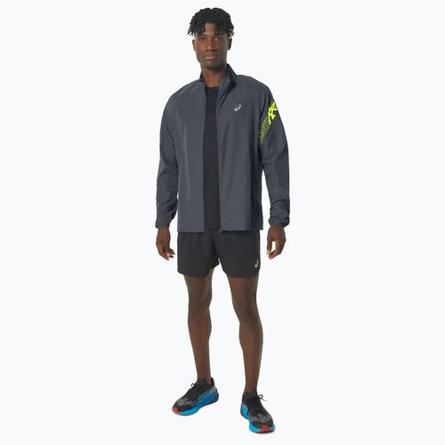 Pánská běžecká bunda  ASICS Icon carrier grey / safety yellow