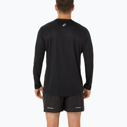 Pánské běžecké tričko longsleeve ASICS Fujitrail Logo black/graphic grey/safety yellow