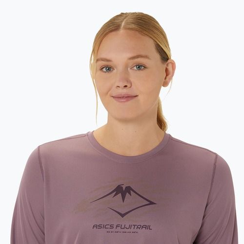 Dámské běžecké tričko longsleeve ASICS Fujitrail Logo dusty mauve