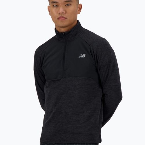Pánské běžecké tričko Longsleeve New Balance Athletics Heat Grid 1/2 Zip black