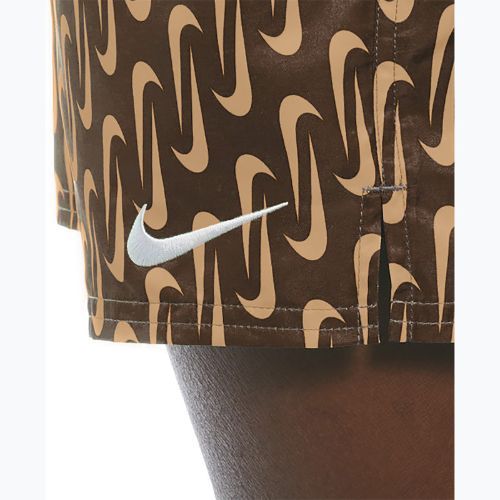 Pánské plavecké šortky Nike Swoosh Link 5" Volley cacao wow
