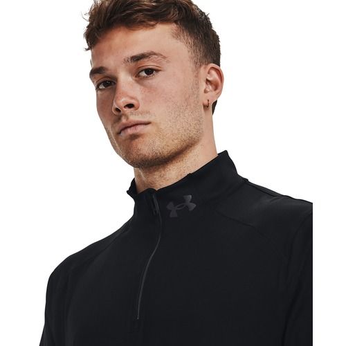 Pánské běžecké tričko longsleeve Under Armour Launch Pro 1/4 Zip black/black/reflective