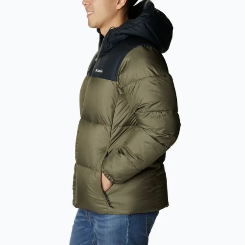 Pánská bunda Columbia Puffect II Hooded stone green/ black