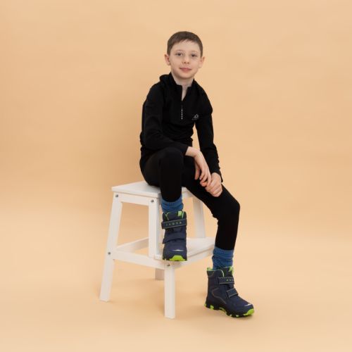 Dětské sněhule KADVA Snowey Mid WaterProof modro/zelené