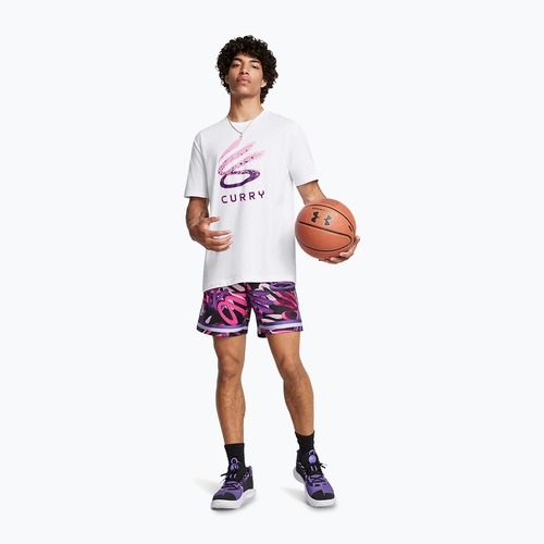 Pánské tričko Under Armour Curry Logo Trend white/purple