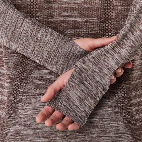 Dámské běžecké tričko Longsleeve ASICS Seamless taupe grey/coffee 