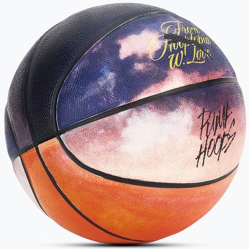 Basketbalový míč PUMA Hooptopia Sunset Basketball flame orange/puma black/multicolor velikost 7