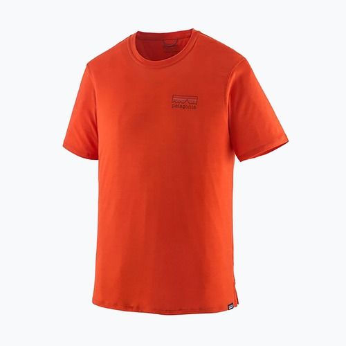Pánské tričko Patagonia Cap Cool Merino Blend Graphic Shirt fitz roy strata/pollinator orange
