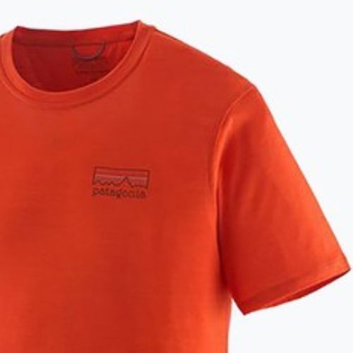 Pánské tričko Patagonia Cap Cool Merino Blend Graphic Shirt fitz roy strata/pollinator orange