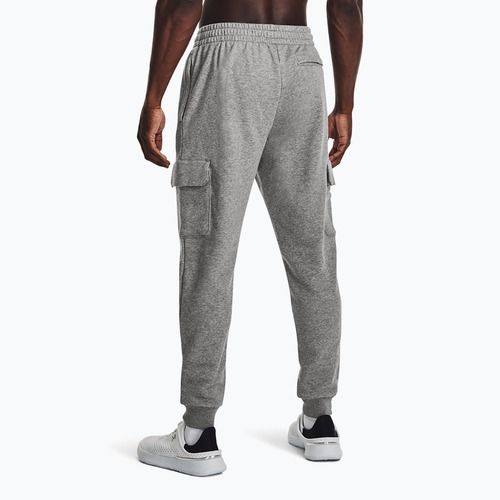 Pánské kalhoty Under Armour Rival Fleece Cargo Jogger castlerock light heather / white