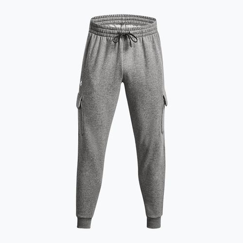 Pánské kalhoty Under Armour Rival Fleece Cargo Jogger castlerock light heather / white