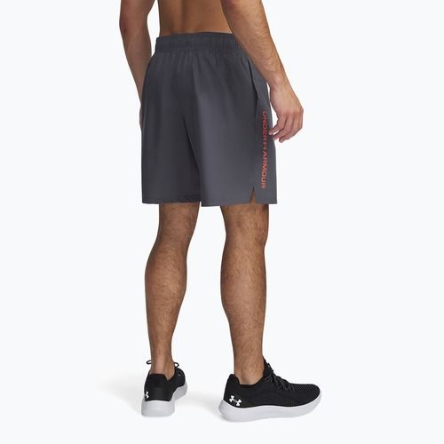 Pánské tréninkové šortky Under Armour Woven Wordmark castlerock/fire