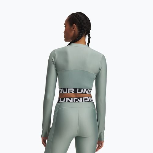 Dámský fitness top Under Armour Heat Gear Rib 1/4 Zip silica green/silica green/white