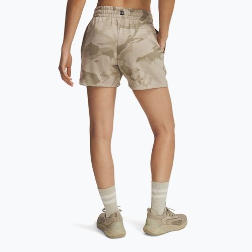 Dámské šortky Under Armour Project Rock Terry city khaki / hyper green