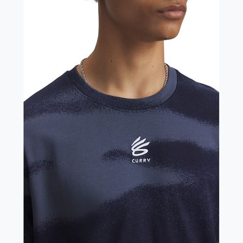 Pánské tričko Under Armour Curry Hvyweight Logo downpour grey/white