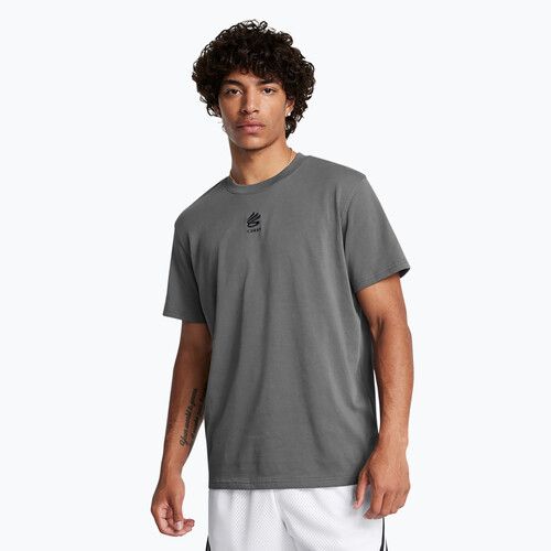 Pánské tričko Under Armour Curry Hvyweight Logo castlerock/black