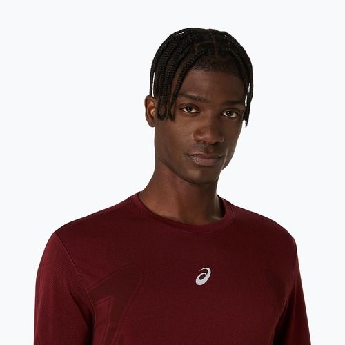 Pánské běžecké tričko Longsleeve ASICS Road Seamless LS dark red planet 