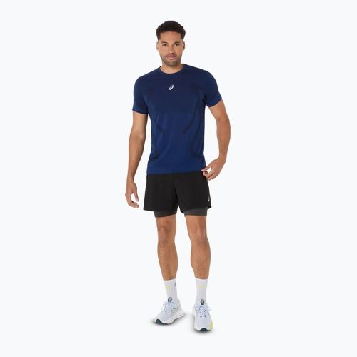 Pánské běžecké tričko ASICS Road Seamless illusion blue/glow yellow