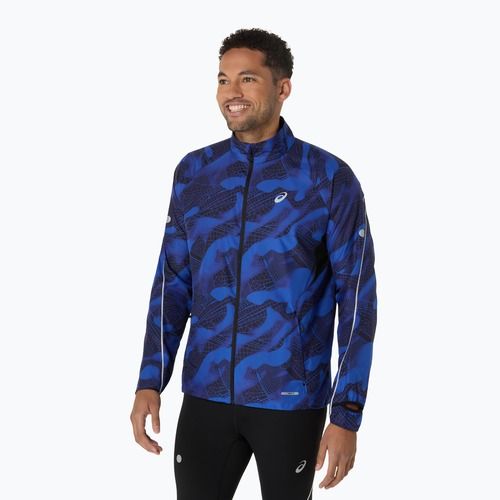 Pánská běžecká bunda ASICS Road Lite-Show Packable performance black/dark cobalt