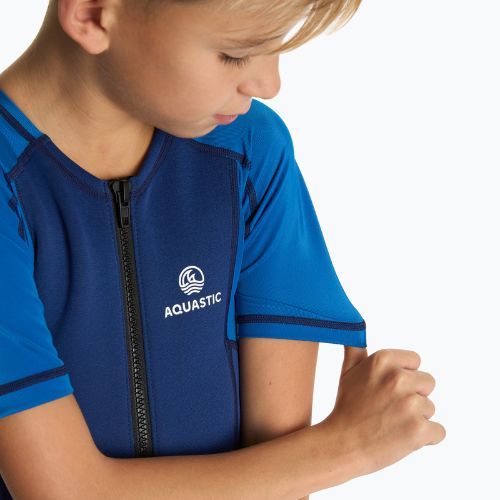 Dětský surfový neopren AQUASTIC z neoprenu 1,5 mm WAVEY blue