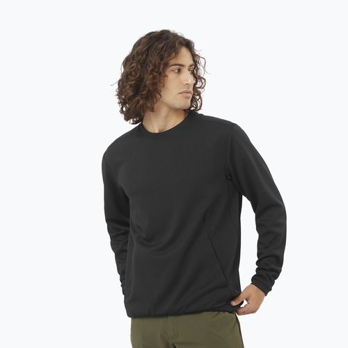 Pánská trekkingová mikina Salomon Motomesh Crewneck deep black