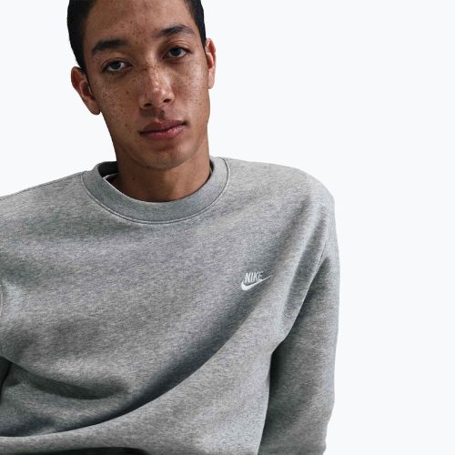 Pánská mikina Nike Club Fleece Crew dark grey heather/white