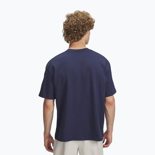Pánská tričko Under Armour Woven Label Heavyweight washed navy/black