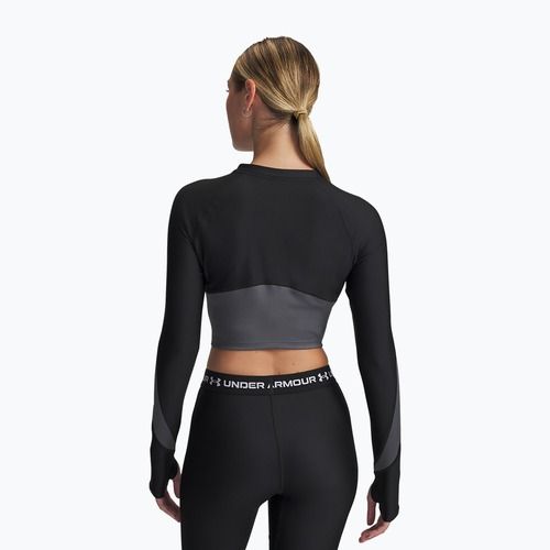 Dámské tréninkové tričko Longsleeve Under Armour HeatGear Rib 1/4 Zip black/castlerock/white