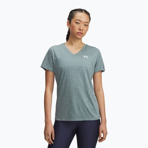 Dámské tréninkové tričko Under Armour Tech V-Twist jasper blue/white