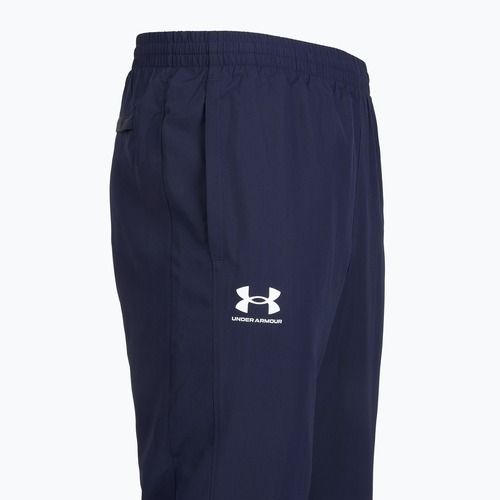 Pánské kalhoty Under Armour Rival Woven Windbreaker Pant midnight navy/midnight navy/white