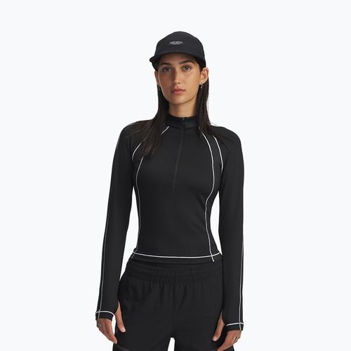 Dámský tréninkový Longsleeve Under Armour ColdGear Textured 1/2 Zip Black/White/Metallic Silver