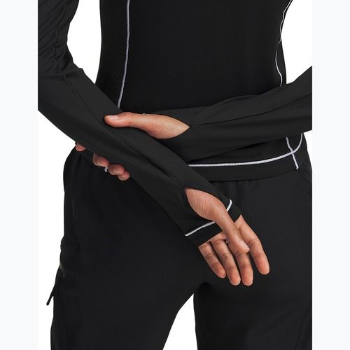 Dámský tréninkový Longsleeve Under Armour ColdGear Textured 1/2 Zip Black/White/Metallic Silver
