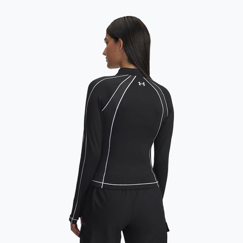 Dámský tréninkový Longsleeve Under Armour ColdGear Textured 1/2 Zip Black/White/Metallic Silver