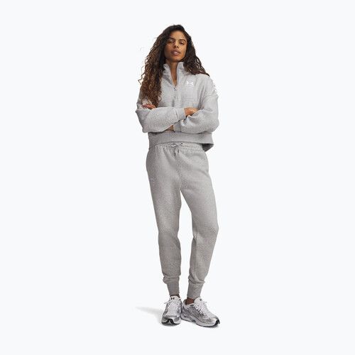 Dámské kalhoty Under Armour Icon Fleece Jogger mod gray light heather/white