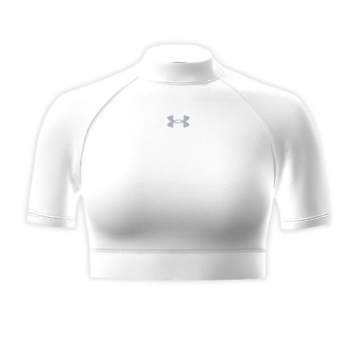 Dámské tréninkové tričko Under Armour HeatGear Crop Mock white/halo gray