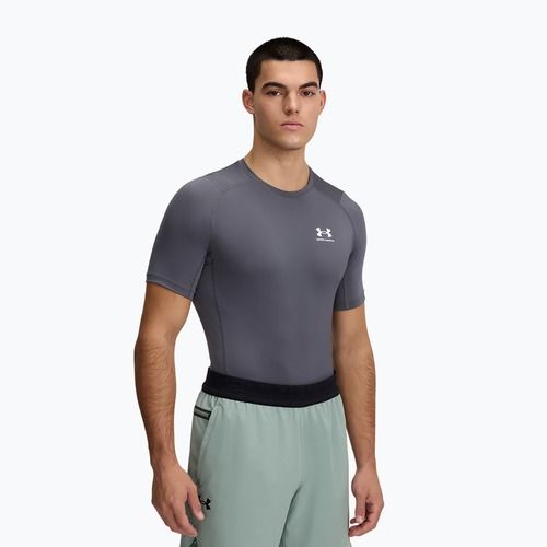 Pánské tréninkové tričko Under Armour HG Armour Comp Castlerock/White