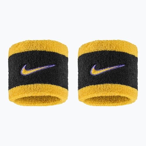 Potítka na zápěstí Nike Swoosh Classic Wristbands 2 ks black/court purple/university gold